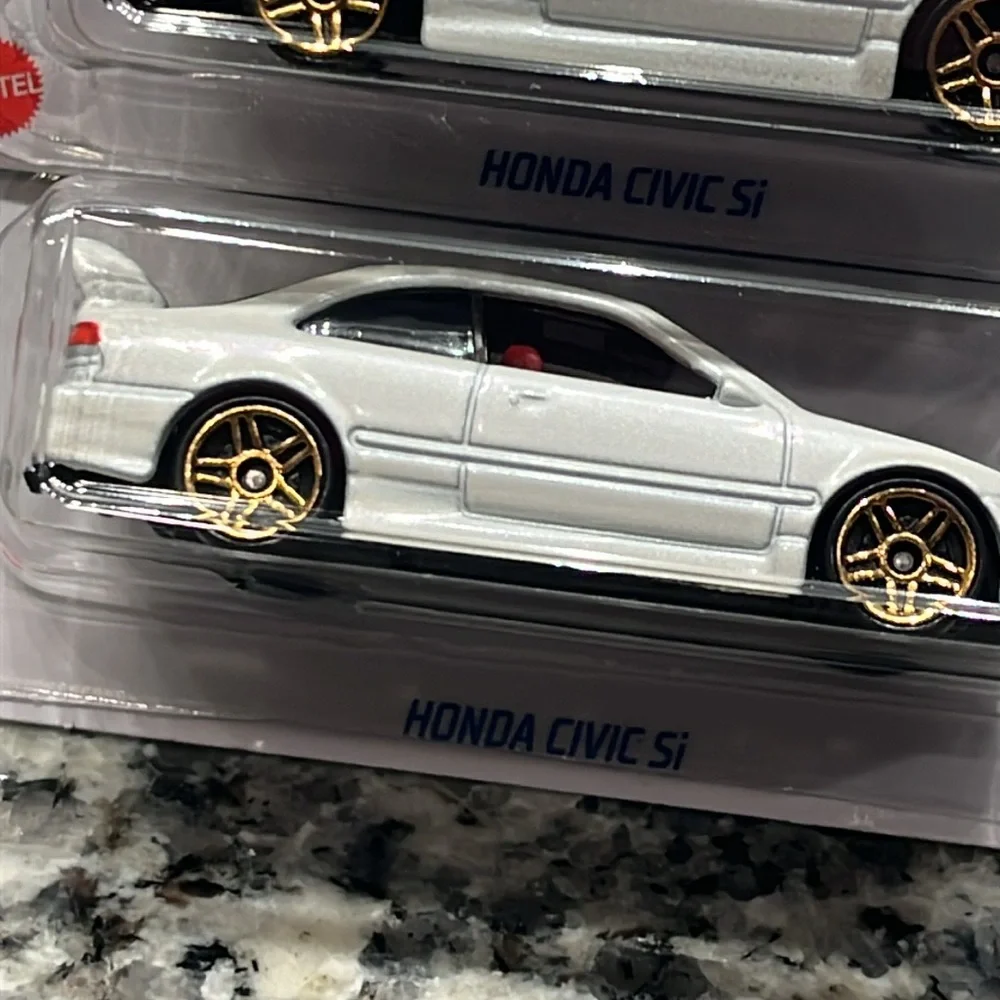 Hot Wheels Honda Civic Si J Imports Toy Car x2 white 1/64 Mattel